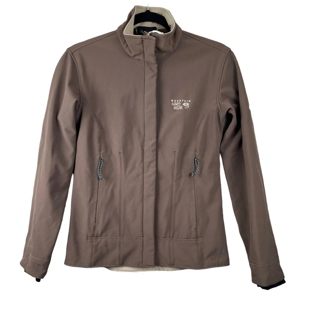 Mountain Hardwear Women’s SoftShell Jacket Brown Fleece Lined Coat Size Small